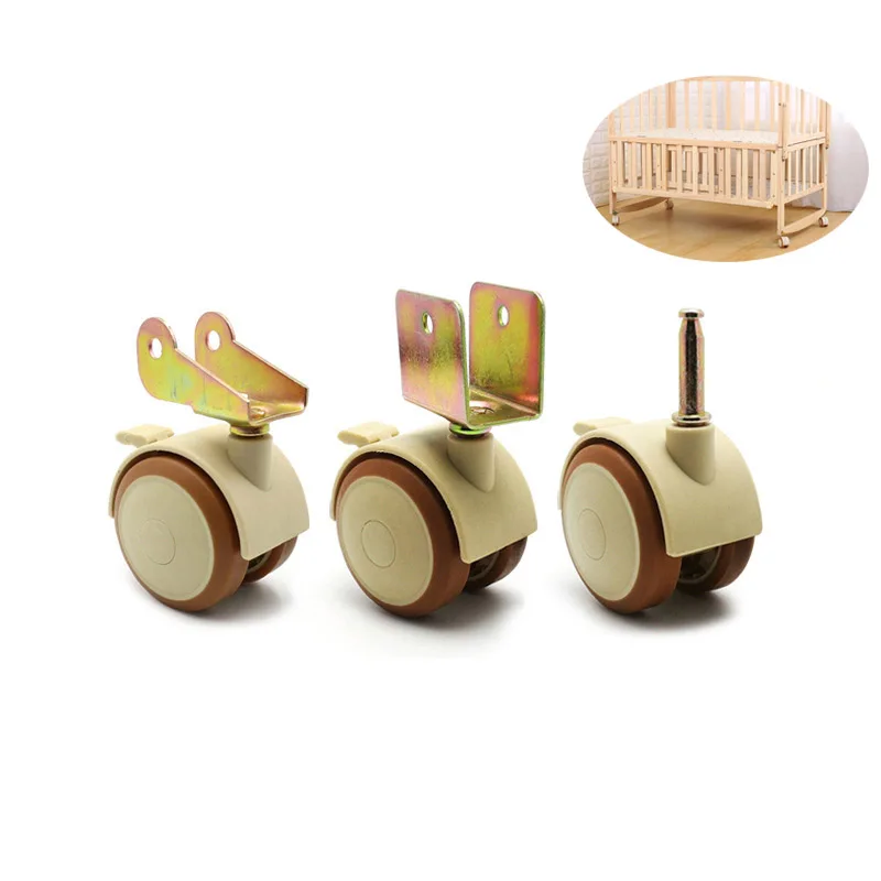 Baby Nursery Trolley - 4 個 2 インチ家具ベビーベッドスイベルキャスターキャビネットクランプブレーキホイール付きナイロン家具サポートレッグ椅子用ベビーベッドトロリー