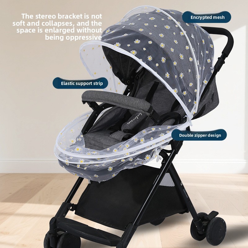 ベビーカー用ユニバーサル蚊帳デイジープリントネットカバー、ベ - Baby Nursery Trolley のレビューと価格