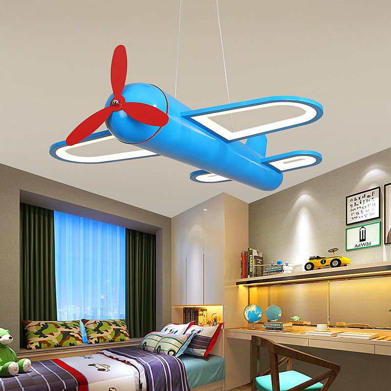 クリエイティブな青と黄色の飛行機型ペンダントランプ、寝室、保 - Baby Nursery Boy のレビューと価格