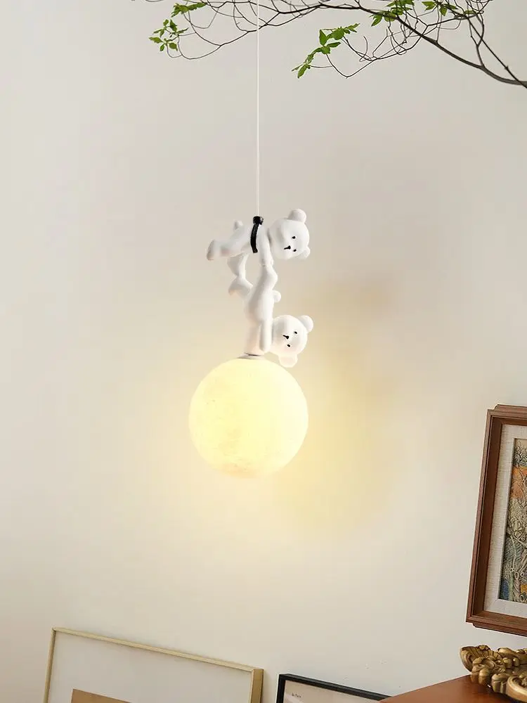 クマランプ漫画保育園ベッドサイドペンダント樹脂子供の寝室吊り - Baby Nursery Light Fixture のレビューと価格
