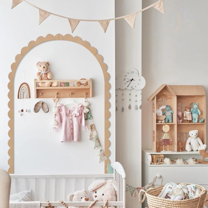木製ウォールアーチ装飾 DIY 未完成木製フレーム スカラッ - Baby Nursery Frames のレビューと価格